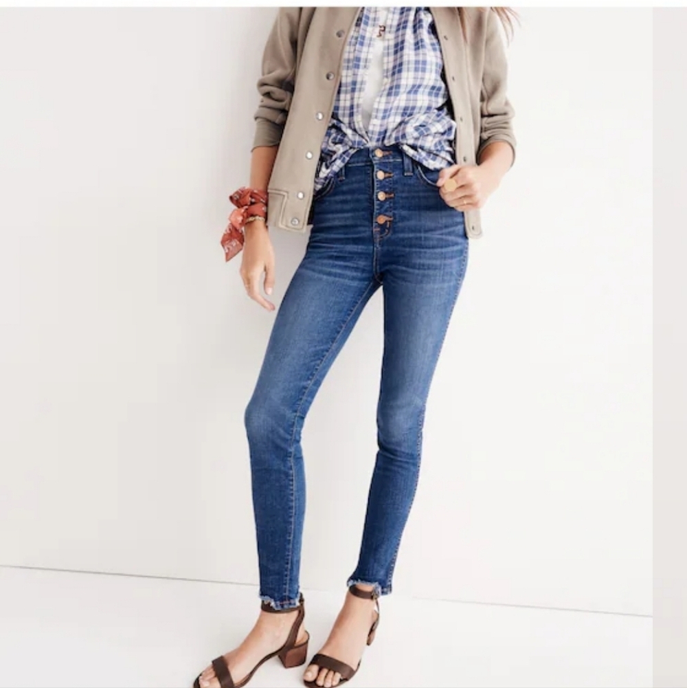 Madewell 10” High-Rise Skinny Jeans Button Fly Size 26 EUC - Picture 1 of 10